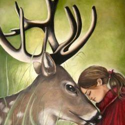 Art Print With Deer And Ch..